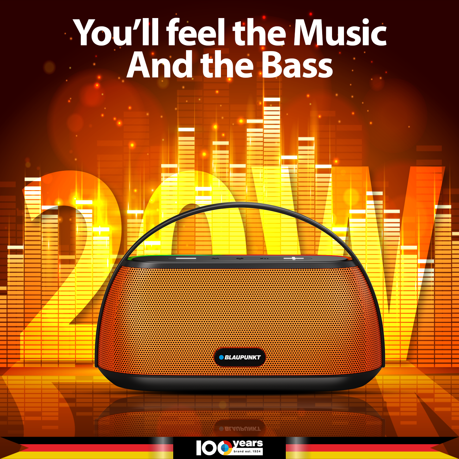 ATOMIK Grab 20W Portable Boombox Party Speaker (Orange)