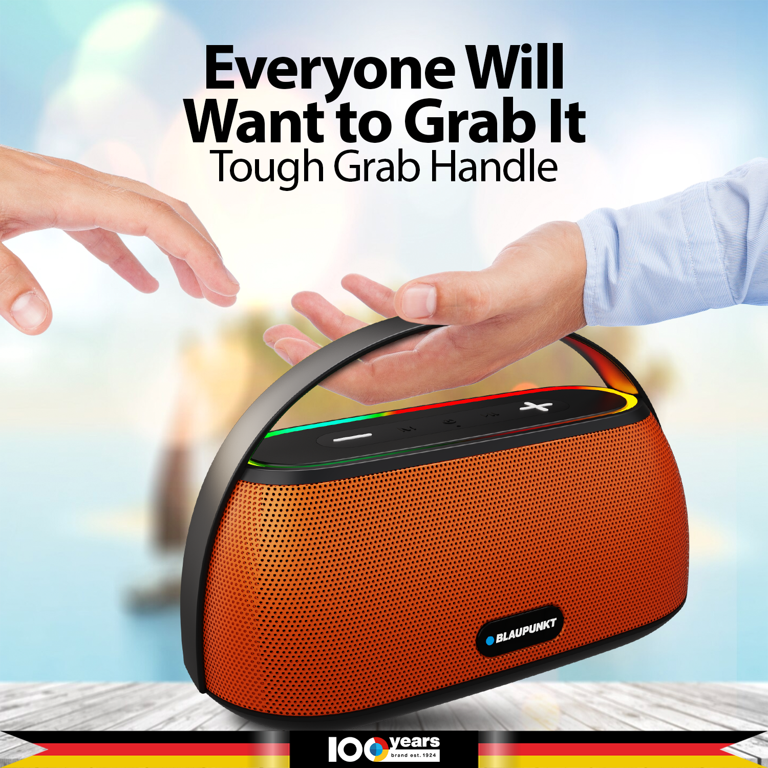 ATOMIK Grab 20W Portable Boombox Party Speaker (Orange)