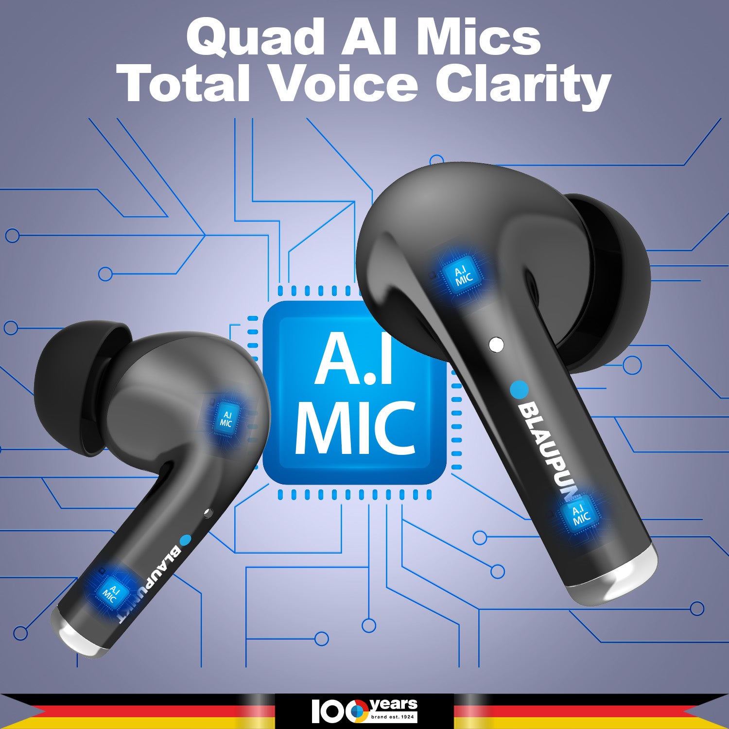 BTW300 Moksha Turbopods TRUE ANC Wireless Earbuds (Black)