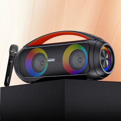 ATOMIK BB50 50W Boombox Speaker with Wireless Karaoke Mic Refurbished