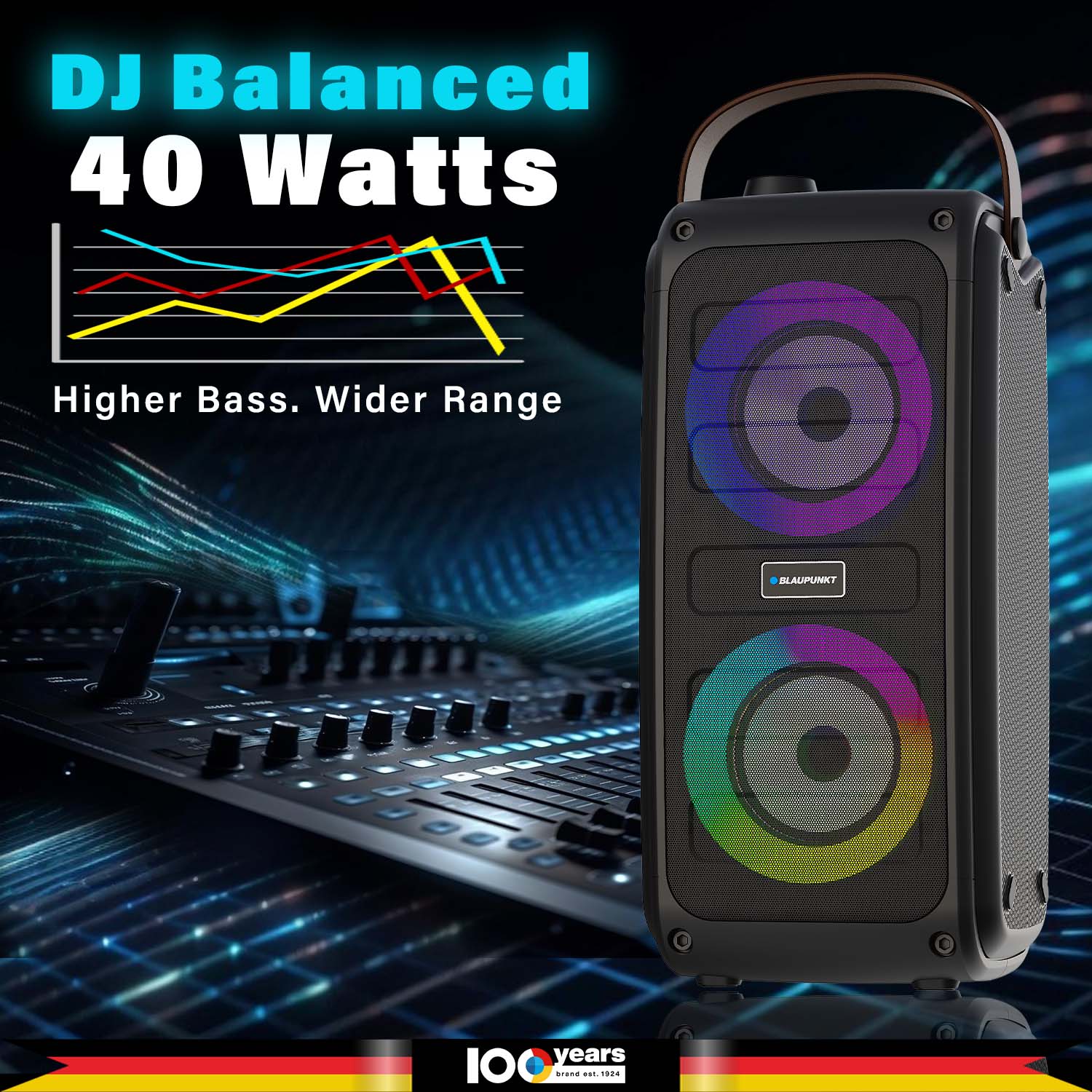 Atomik PS40 Elite  Bluetooth 40W Outdoor Party Speaker