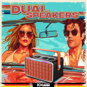 Atomik Retro Vibe 20W Portable Boombox Party Speaker (Orange)