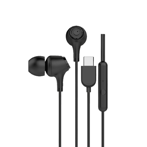 EM-01 Type C Wired Earphone with Noise Cancellation (Black)