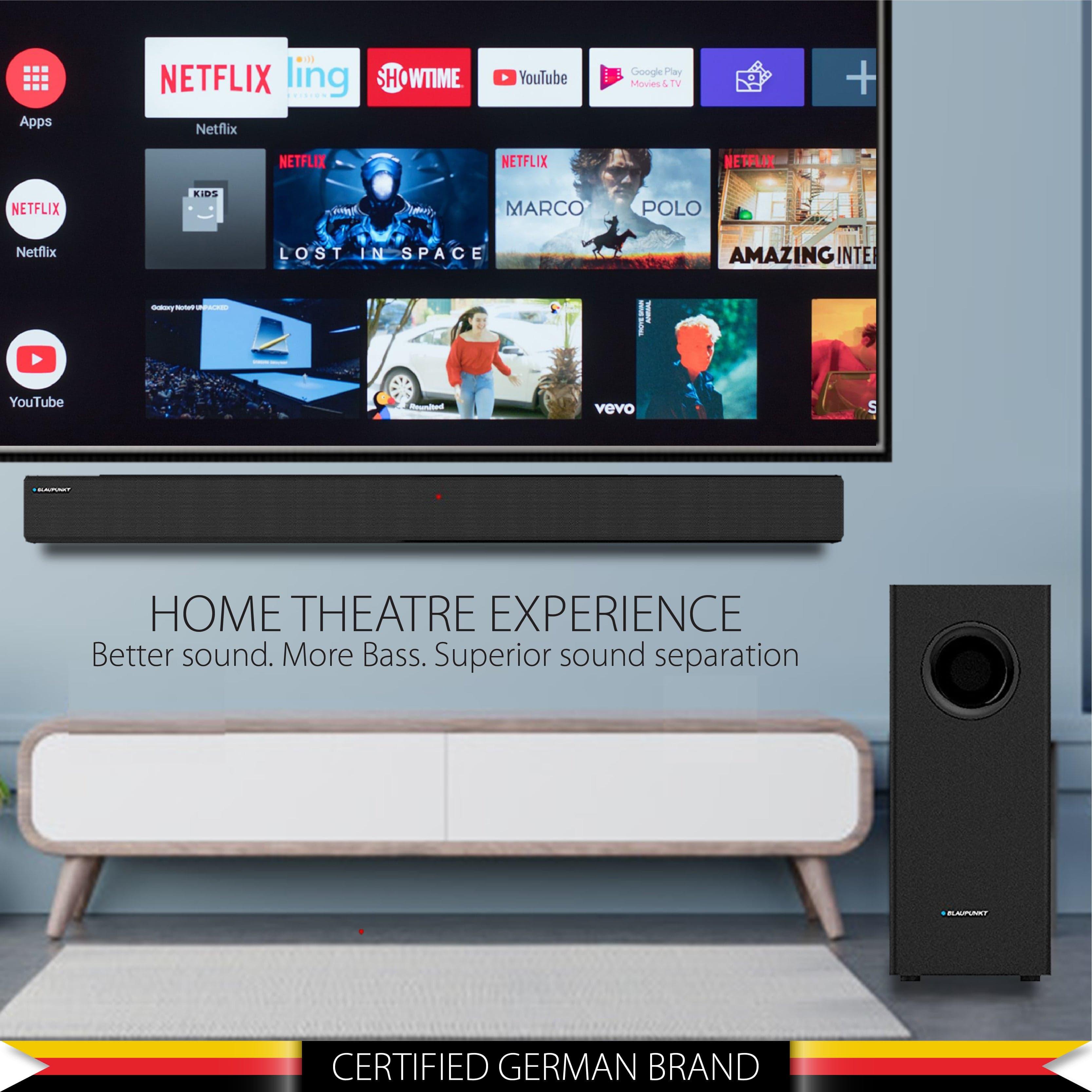 Blaupunkt Recertified SBW100 Soundbar with Subwoofer| Wall Mounting